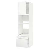 METOD / MAXIMERA hi cab f ov/combi ov w dr/2 drwrs, white/Voxtorp matt white, 60x60x220 cm