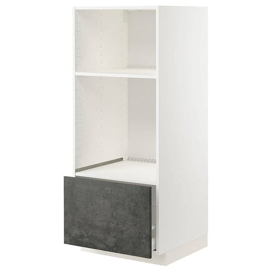 METOD / MAXIMERA - Oven/Micro cabinet with drawer , 60x60x140 cm - best price from Maltashopper.com 69415097