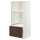 METOD / MAXIMERA - High cab for oven/micro w drawer, white/Sinarp brown , 60x60x140 cm