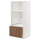 METOD / MAXIMERA - METOD / MAXIMERA High cab for oven/micro w drawer, white/Tistorp brown walnut effect, 60x60x140 cm