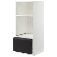 METOD / MAXIMERA high cabinet f built-in appliances, white/Upplöv matt anthracite, 60x60x140 cm