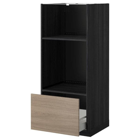 METOD / MAXIMERA - Oven/Micro cabinet with drawer , 60x60x140 cm - best price from Maltashopper.com 89118954