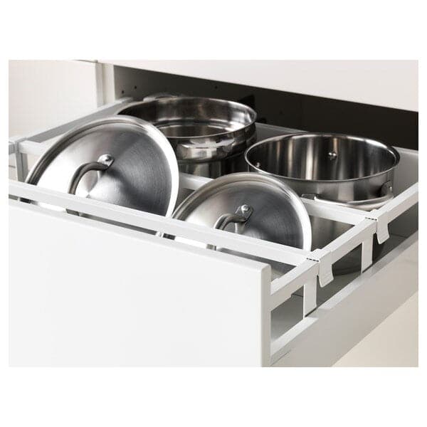METOD / MAXIMERA - High cab f oven/micro w dr/2 drwrs, white/Bodbyn off-white, 60x60x200 cm - best price from Maltashopper.com 09464689