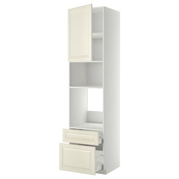 Ikea METOD / MAXIMERA - High cab f oven/micro w dr/2 drwrs, white/Bodbyn off-white, 60x60x240 cm