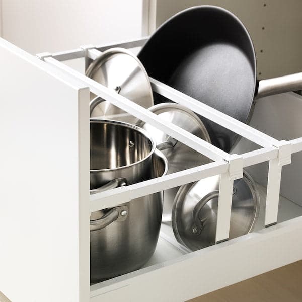 METOD / MAXIMERA - High cab f oven/micro w dr/2 drwrs, white/Bodbyn off-white, 60x60x200 cm - best price from Maltashopper.com 09464689
