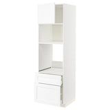 METOD / MAXIMERA high cabinet f built-in appliances, white Enköping/white wood effect, 60x60x200 cm