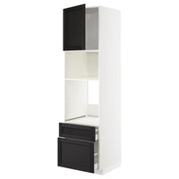 METOD / MAXIMERA high cabinet f built-in appliances, white/Lerhyttan black stained, 60x60x220 cm