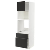 METOD / MAXIMERA high cabinet f built-in appliances, white/Nickebo matt anthracite, 60x60x200 cm