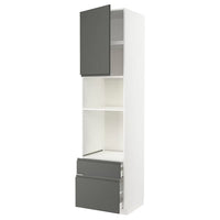 METOD / MAXIMERA high cabinet f built-in appliances, white/Voxtorp dark grey, 60x60x240 cm