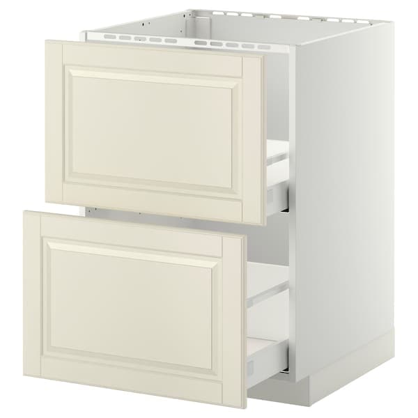 Ikea METOD / MAXIMERA - Base cab f sink+2 fronts/2 drawers, white/Bodbyn off-white, 60x60 cm