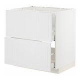 METOD / MAXIMERA base cab f sink+2 fronts/2 drawers, white/Stensund white, 80x60 cm