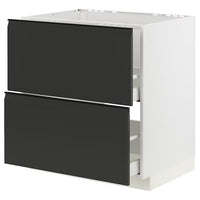 METOD / MAXIMERA - Base cab f sink+2 fronts/2 drawers, white/Upplöv matt anthracite , 80x60 cm - best price from Maltashopper.com 89493664