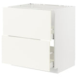 METOD / MAXIMERA base cab f sink+2 fronts/2 drawers, white/Vallstena white, 80x60 cm