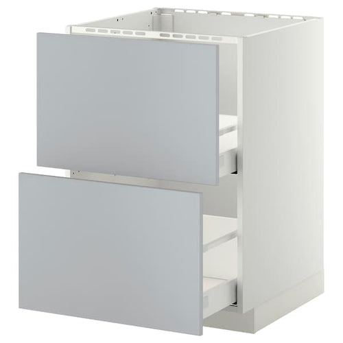 METOD / MAXIMERA - Base cab f sink+2 fronts/2 drawers, white/Veddinge grey, 60x60 cm