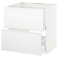 METOD / MAXIMERA - Base cab f sink+2 fronts/2 drawers, white/Voxtorp matt white, 80x60 cm - best price from Maltashopper.com 99130663