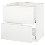 METOD / MAXIMERA base cab f sink+2 fronts/2 drawers, white/Voxtorp matt white, 80x60 cm