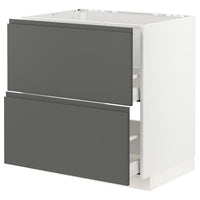 METOD / MAXIMERA - Base cab f sink+2 fronts/2 drawers, white/Voxtorp dark grey, 80x60 cm - best price from Maltashopper.com 19310012
