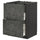 METOD / MAXIMERA base cab f sink+2 fronts/2 drawers, black/Kalhyttan dark grey concrete effect, 60x60 cm