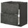 METOD / MAXIMERA base cab f sink+2 fronts/2 drawers, black/Kalhyttan dark grey concrete effect, 80x60 cm