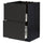 METOD / MAXIMERA base cab f sink+2 fronts/2 drawers, black/Nickebo matt anthracite, 60x60 cm