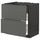 METOD / MAXIMERA base cab f sink+2 fronts/2 drawers, black/Voxtorp dark grey, 80x60 cm