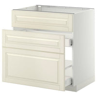 METOD / MAXIMERA - Base cab f sink+3 fronts/2 drawers, white/Bodbyn off-white, 80x60 cm - best price from Maltashopper.com 19104899