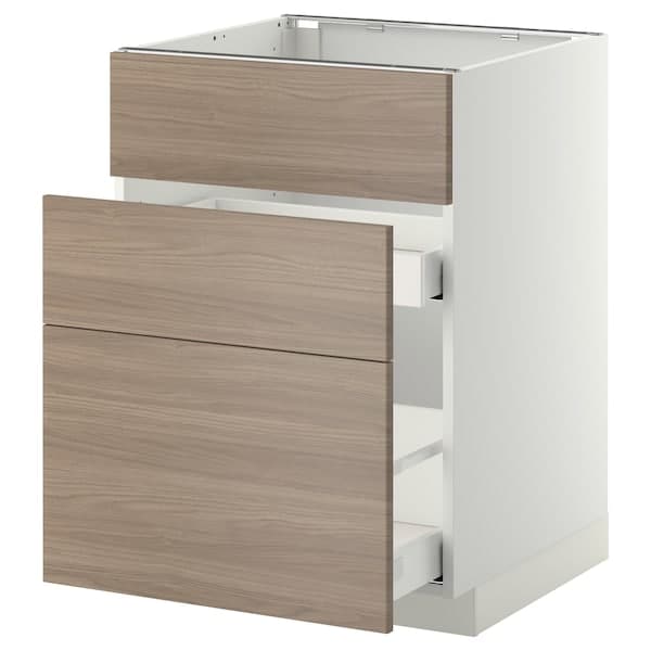 METOD / MAXIMERA - Sink cabinet/3 fronts/2 drawers , 60x60 cm