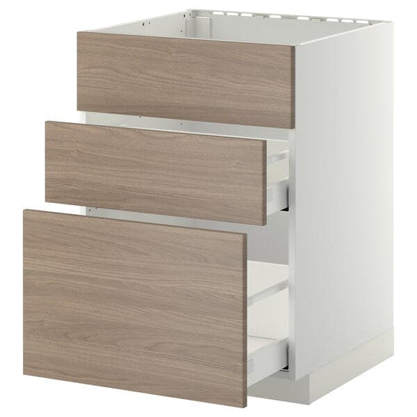 METOD / MAXIMERA - Sink cabinet/3 fronts/2 drawers , 60x60 cm