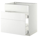 METOD / MAXIMERA base cab f sink+3 fronts/2 drawers, white/Ringhult white, 80x60 cm