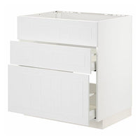 METOD / MAXIMERA base cab f sink+3 fronts/2 drawers, white/Stensund white, 80x60 cm
