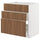 METOD / MAXIMERA base cab f sink+3 fronts/2 drawers, white/Tistorp brown walnut effect, 80x60 cm