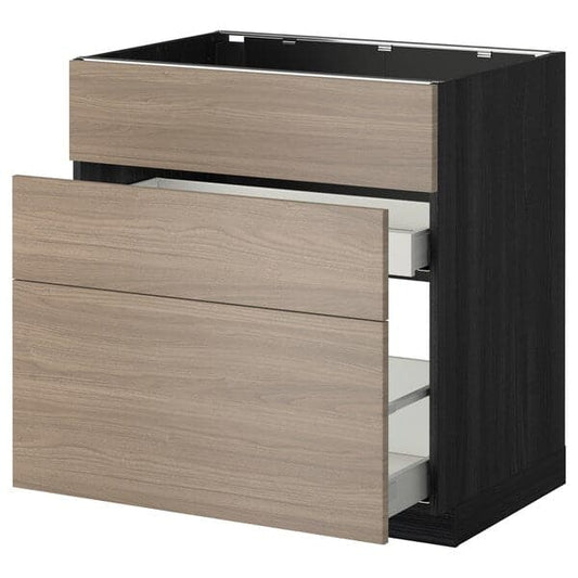 METOD / MAXIMERA - Mobile lavello/3frontali/2cassetti , 80x60 cm - best price from Maltashopper.com 49104888