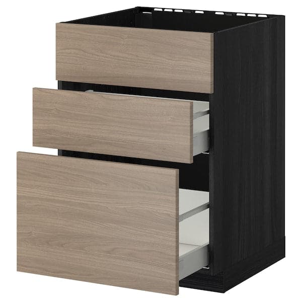 METOD / MAXIMERA - Sink cabinet/3 fronts/2 drawers , 60x60 cm