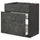 METOD / MAXIMERA base cab f sink+3 fronts/2 drawers, black/Kalhyttan dark grey concrete effect, 80x60 cm