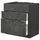 METOD / MAXIMERA base cab f sink+3 fronts/2 drawers, black/Kalhyttan dark grey concrete effect, 80x60 cm