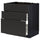 METOD / MAXIMERA base cab f sink+3 fronts/2 drawers, black/Nickebo matt anthracite, 80x60 cm