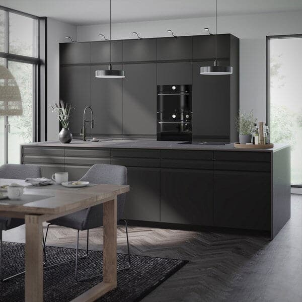 METOD / MAXIMERA - Base cab f sink+3 fronts/2 drawers, black/Upplöv matt anthracite, 80x60 cm - best price from Maltashopper.com 59495495