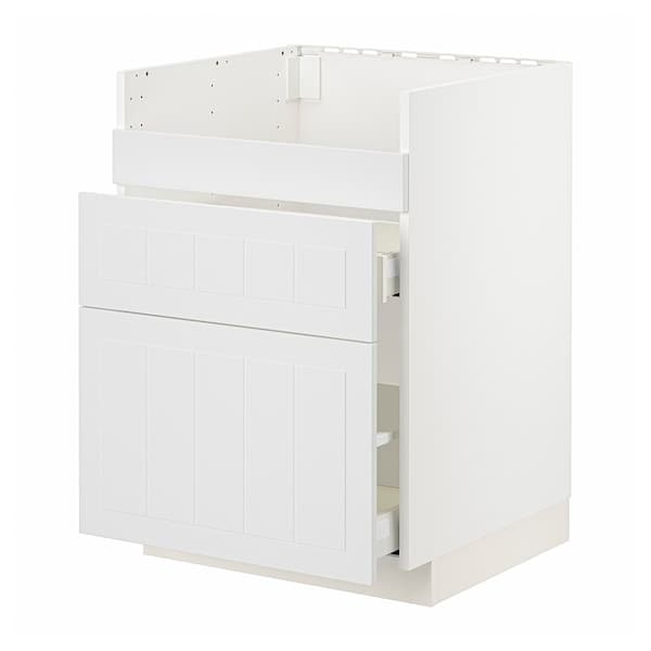 Ikea METOD / MAXIMERA - Base cb f HAVSEN snk/3 frnts/2 drws, white/Stensund white, 60x60 cm