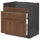 METOD / MAXIMERA base cb f HAVSEN snk/3 frnts/2 drws, black Enköping/brown walnut effect, 80x60 cm
