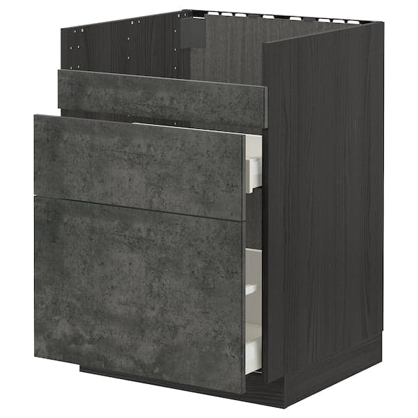METOD / MAXIMERA - Mobile lavello HAVSEN/3front/2cass , 60x60 cm - best price from Maltashopper.com 39415598