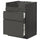 METOD / MAXIMERA base cb f HAVSEN snk/3 frnts/2 drws, black/Voxtorp dark grey, 60.0x80.0x60.0 cm