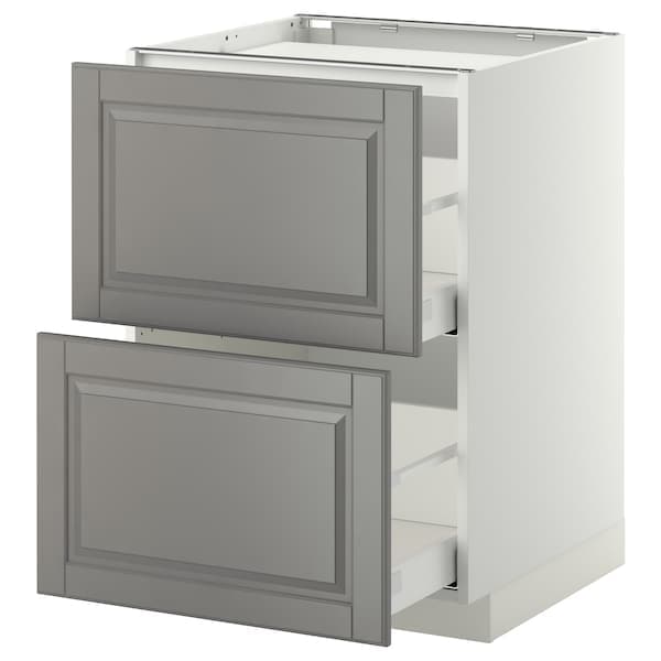 Ikea METOD / MAXIMERA - Base cab f hob/2 fronts/2 drawers, white/Bodbyn grey , 60x60 cm