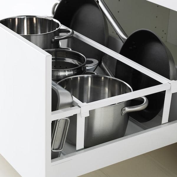 Ikea METOD / MAXIMERA - Base cab f hob/2 fronts/2 drawers, white/Bodbyn grey, 80x60 cm