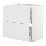 METOD / MAXIMERA base cab f hob/2 fronts/2 drawers, white/Stensund white, 80x60 cm