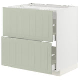 METOD / MAXIMERA base cab f hob/2 fronts/2 drawers, white/Stensund light green, 80x60 cm