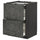 METOD / MAXIMERA base cab f hob/2 fronts/2 drawers, black/Kalhyttan dark grey concrete effect, 60x60 cm