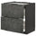 METOD / MAXIMERA base cab f hob/2 fronts/2 drawers, black/Kalhyttan dark grey concrete effect, 80x60 cm