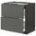 METOD / MAXIMERA base cab f hob/2 fronts/2 drawers, black/Voxtorp dark grey, 80x60 cm