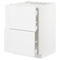 METOD / MAXIMERA - Base cab f hob/2 fronts/3 drawers, white/Axstad matt white , 60x60 cm - best price from Maltashopper.com 39288661