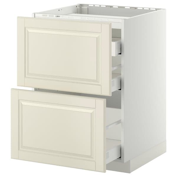 Ikea METOD / MAXIMERA - Base cab f hob/2 fronts/3 drawers, white/Bodbyn off-white, 60x60 cm
